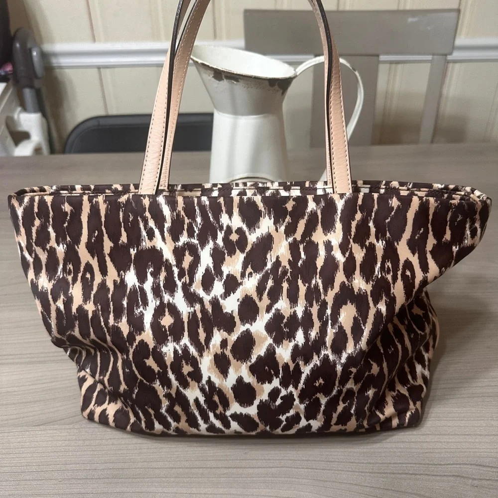 Kate Spade Brown Leopard Print story book Tote